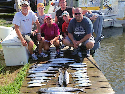 Outer Banks anglers with nice catch of spanish mackerel and bluefish.