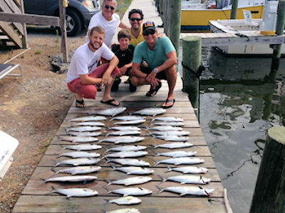 Inshore charter group displays nice catch of fish.